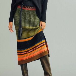 Anthropology vibrant  Knit Midi Skirt
